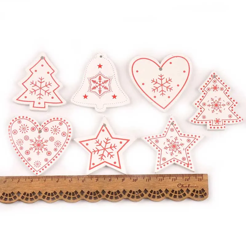 10Pcs 4-5cm Mixed Wood Slices For Christmas Home Decoration Accessories Wooden DIY Charms Drop Pendant Craft Scrapbooking M2507