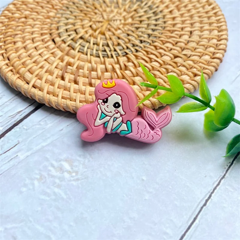 10PCS BPA Free Mini Mermaid Silicone Beads Baby Dummy Cartoon Pacifier Toy Accessories 5