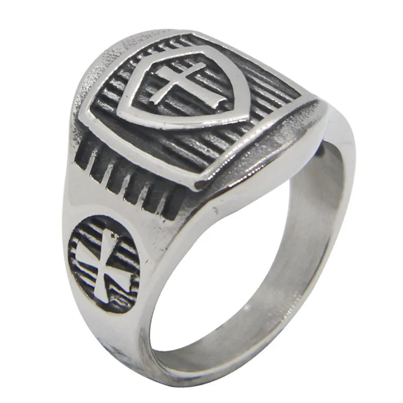 1pc Support Dropship Cross Ring 316l Stainless Steel Jewelry Men Boys ...