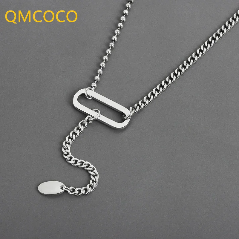 

QMCOCO ожерелье серебряного цвета с кисточкой для женщин винтажное ручной работы O-образной формы с вырезами геометрической формы Простые Модные ювелирные изделия для дня рождения