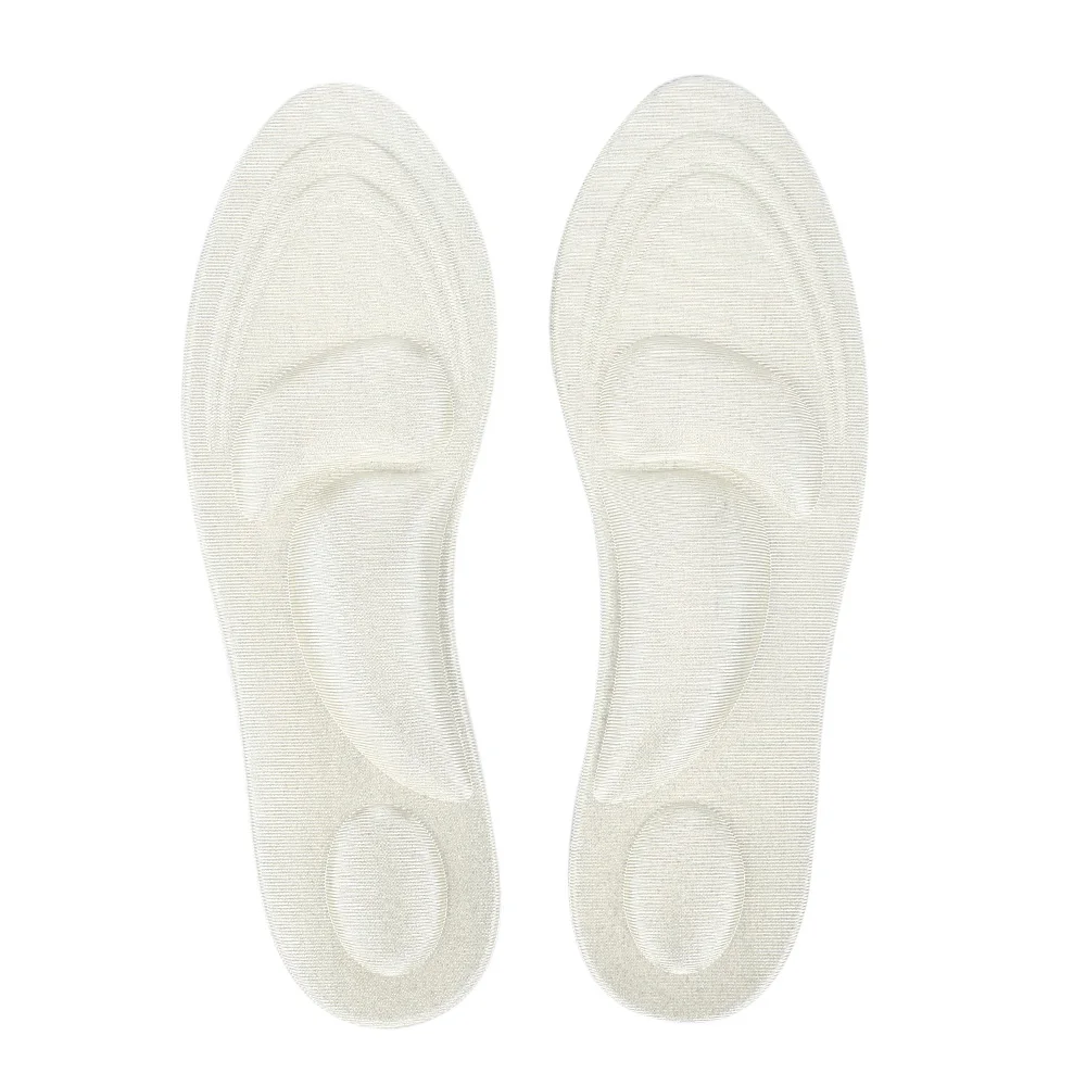 Бежевый Comfortable Silica Gel Soft Motion 4D 2pcs Remove The Foot Healthy Healthcare Sponge Insole Orthotic Insole Sports Insole - Цвет: Бежевый