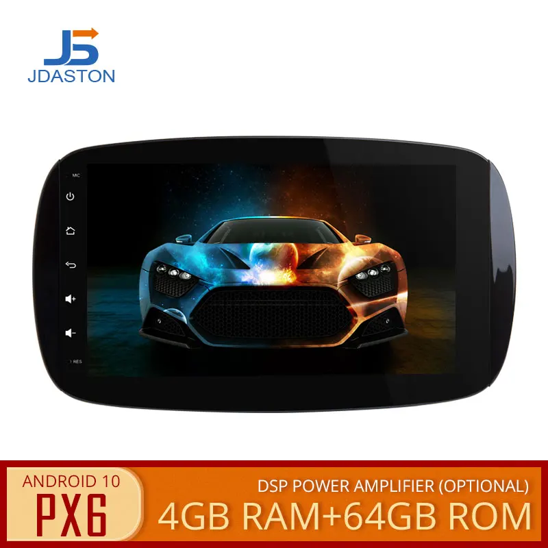 JDASTON PX6 Android 10 Автомобильный мультимедийный плеер для Mercedes Benz Smart 2016 2017 WIFI GPS