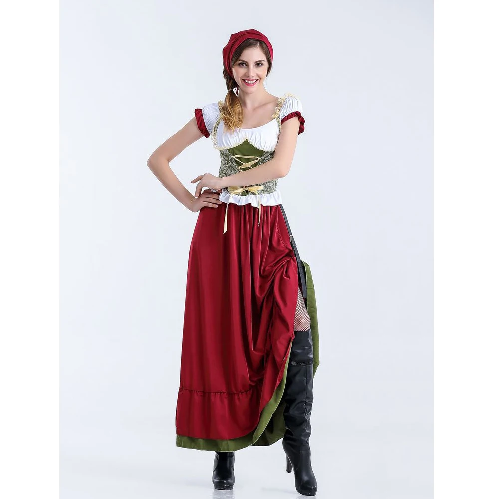 Maxi dress Women Sexy Halloween Cosplay Dresses Beer Lady Role Playing Clothes Girls Sweet Club Dress Women Stage Bar Waiter Cosplay Dress - Цвет: Maxi dress