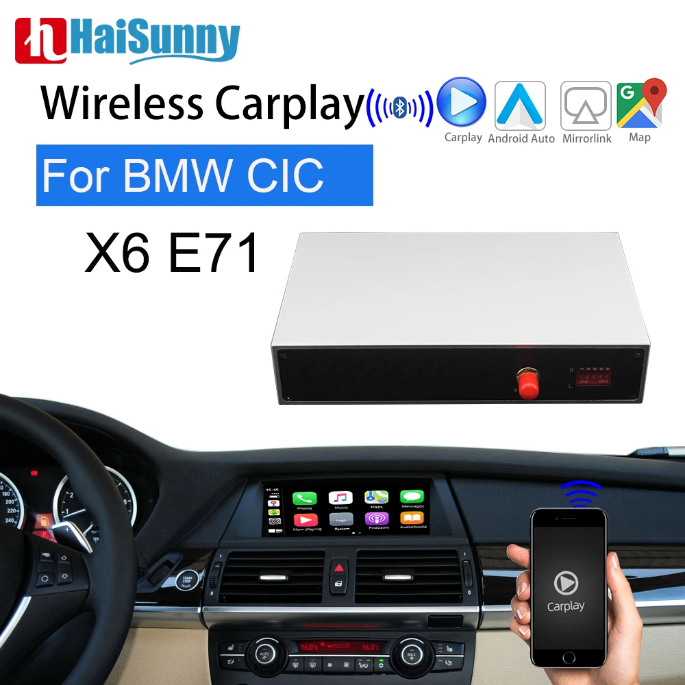 

HaiSunny Wireless Carplay Retrofit For BMW X6 E71 MINI Support IOS OEM Screen Android Auto Navigation Car play NBT CIC System