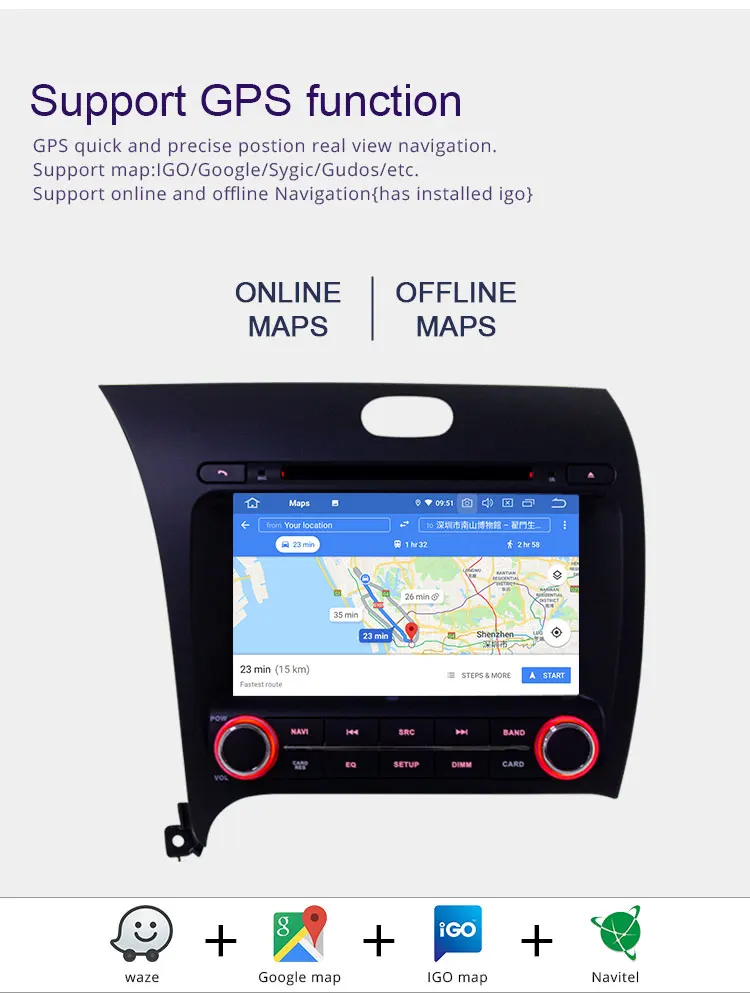 Best TOPBSNA Android 9.0 Car DVD Multimedia Player for Kia CERATO K3 FORTE 2013 2014 2015 2016 WIFI Car Radio Player GPS Navi auto FM 5