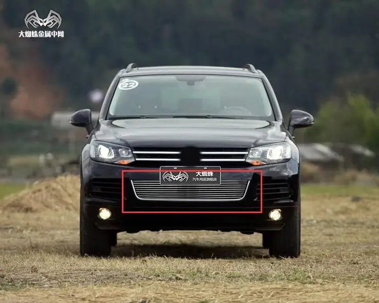 Автомобильные Чехлы, чехол для Volkswagen Touareg V6 2011-2013, качественная Решетка переднего бампера из нержавеющей стали вокруг отделки
