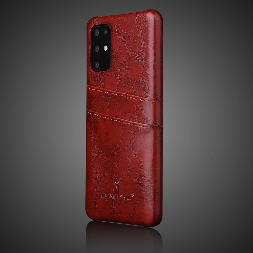 Ультратонкий Ретро Чехол из вощеной ПУ кожи с отделениями для карт Samsung Galaxy S20 S21 S10