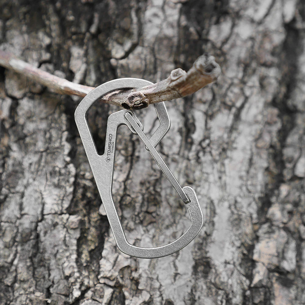 TOMSHOO Titanium Carabiner Key Chain Holder Useful Safety Outdoor Climbing Accessories