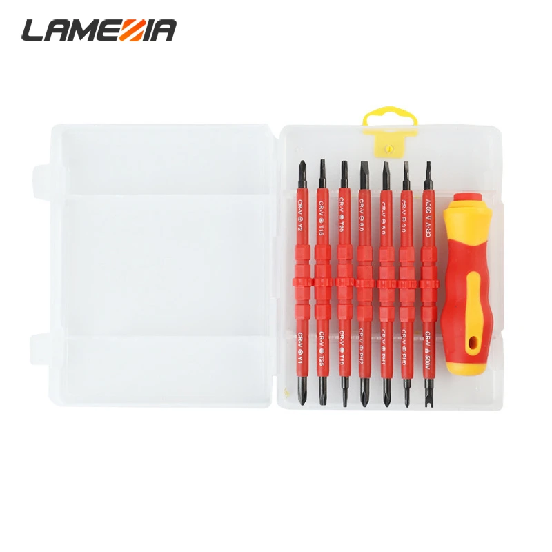

LAMEZIA Chrome Vanadium Steel Insulation Screwdriver Set Electrician Telecommunication Multipurpose Maintenance Repair Tools