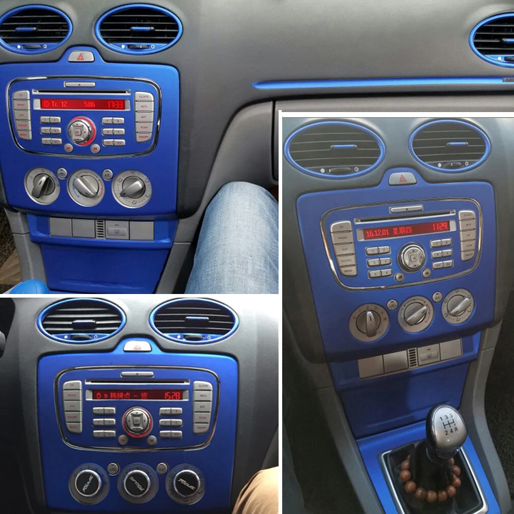 Самоклеющиеся автомобильные наклейки из углеродного волокна для Ford Focus 2009-, виниловые автомобильные наклейки и наклейки, аксессуары для стайлинга автомобилей