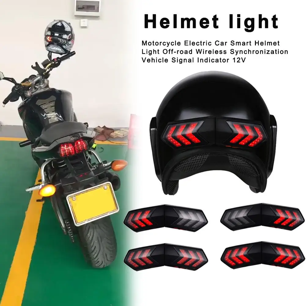 

Motorcycle Electric Car LED Smart Helmet Light Off-road Wireless Turn Signal Light Indicators For Motorcycle Helmet 12V