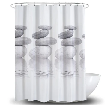 

Pebble 3D Print Waterproof Bathroom Curtain Thicken Shower Curtain Toilet Partition Curtain