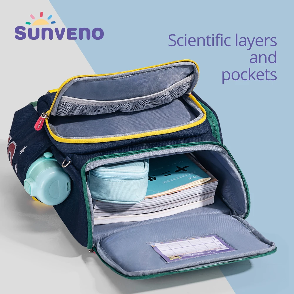 Sunveno школьный рюкзак в британском стиле для начальной школы, сумка для начальной школы, водонепроницаемая детская школьная сумка для девочек/мальчиков, 2 размера