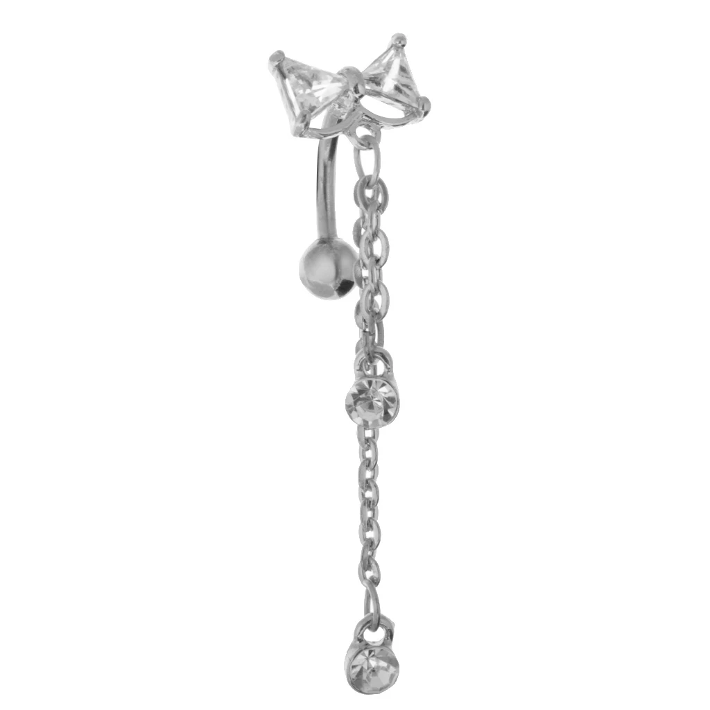 Belly Button Rings Gold silver color Bow tie Navel Rings Nombril Knot Bellys Body Piercing Jewelry