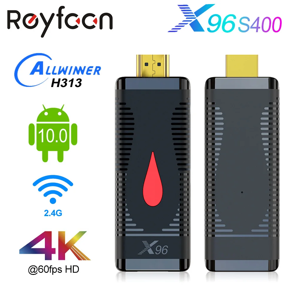 X96 S400 2GB 16GB Android 10 TV Stick Allwinner H313 Quad Core 4K 60fps H.265 2.4G Wifi Google Player Youtube X96 TV Box Dongle