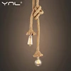 Hemp Rope Pendant Lights Vintage Retro Hanging Lamp E27 AC 85-265V Industrial Decor Home Restaurant Pendant Lamp Edison Hanglamp 1