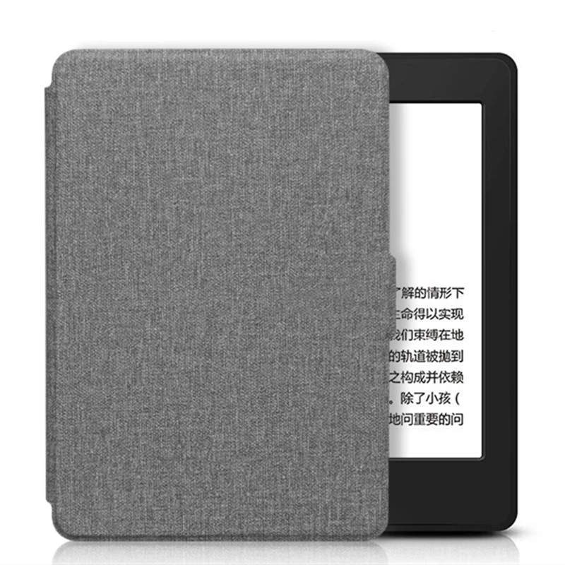 For All-New Kindle 2019 Case Cloth Texture PU Leather Smart Case PC Back Hard Cover for All-New Kindle 10th J9G29R 2019 Released-2