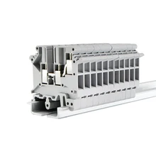 Din Rail Terminal Blocks 10Pcs UK-5-TWIN One In Two Out Multi Conductor UK5 3 Conductors Screw Connection Wire Conductor