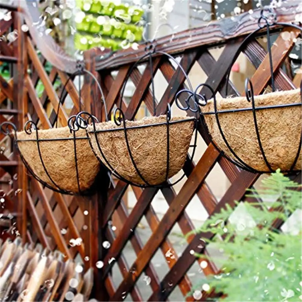 Hanging Coco Baskets Liners Half Round Coconut Planter Vegetable Pot Liners for Wall Hanging Baskets Garden Decor