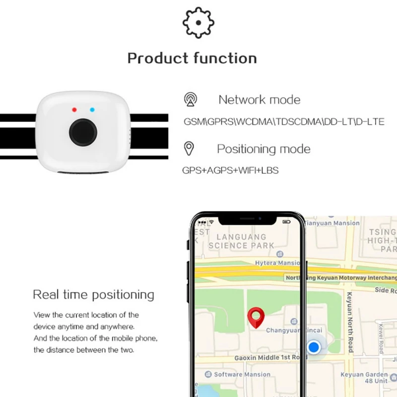  Anti-verloren GPS Tracking LocatorFor Android Für IPhone Hund/Katze Tracker Wasserdichte Globale Ge