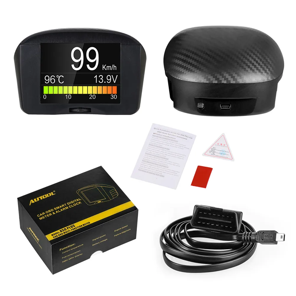 AUTOOL X50 PLUS автомобильный Hud бортовой компьютер дисплей Авто OBD2 II цифровой