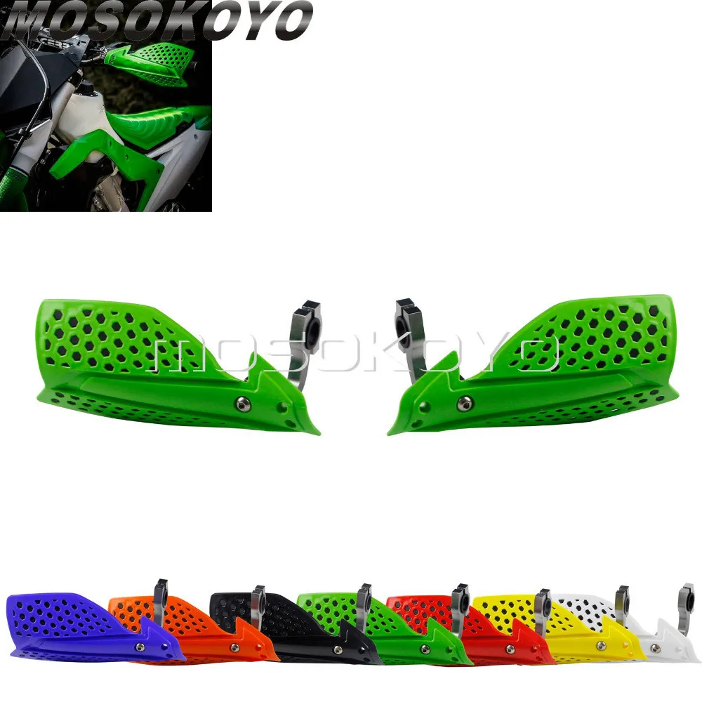 Green Motocross Dirt Bike Racing 7/8&quot 1-1/8&quot Handguard Universal 22mm 28mm Bar Hand Guards Protection for Kawasaki KLX KX |