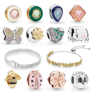 

2020 Spring New Ladybug Beads Suitable for Women style bracelets and necklaces Original DIY925 sterling silver jewelry