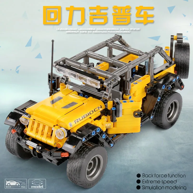 701601 Technic автомобиль игрушки Legoing Jeeps Wrangler Rubicon внедорожник модель автомобиля
