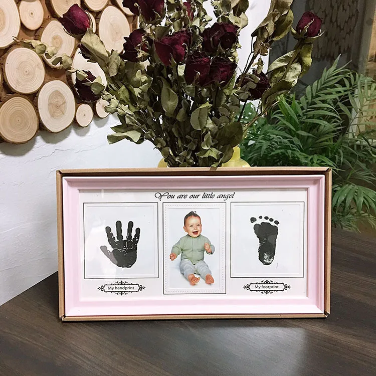 Креативные DIY Детские сувениры литья фоторамка для отпечаток руки ребенка отпечаток ноги комплект новорожденный штемпельная подушка для отпечатка ноги младенческой фоторамки