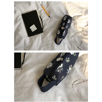 

2020 Portable Multifunction Organizer For Cosmetics Fashion Cartoon Printing Cosmetic Bag Case Canvas Pencil Case Make Up Bag