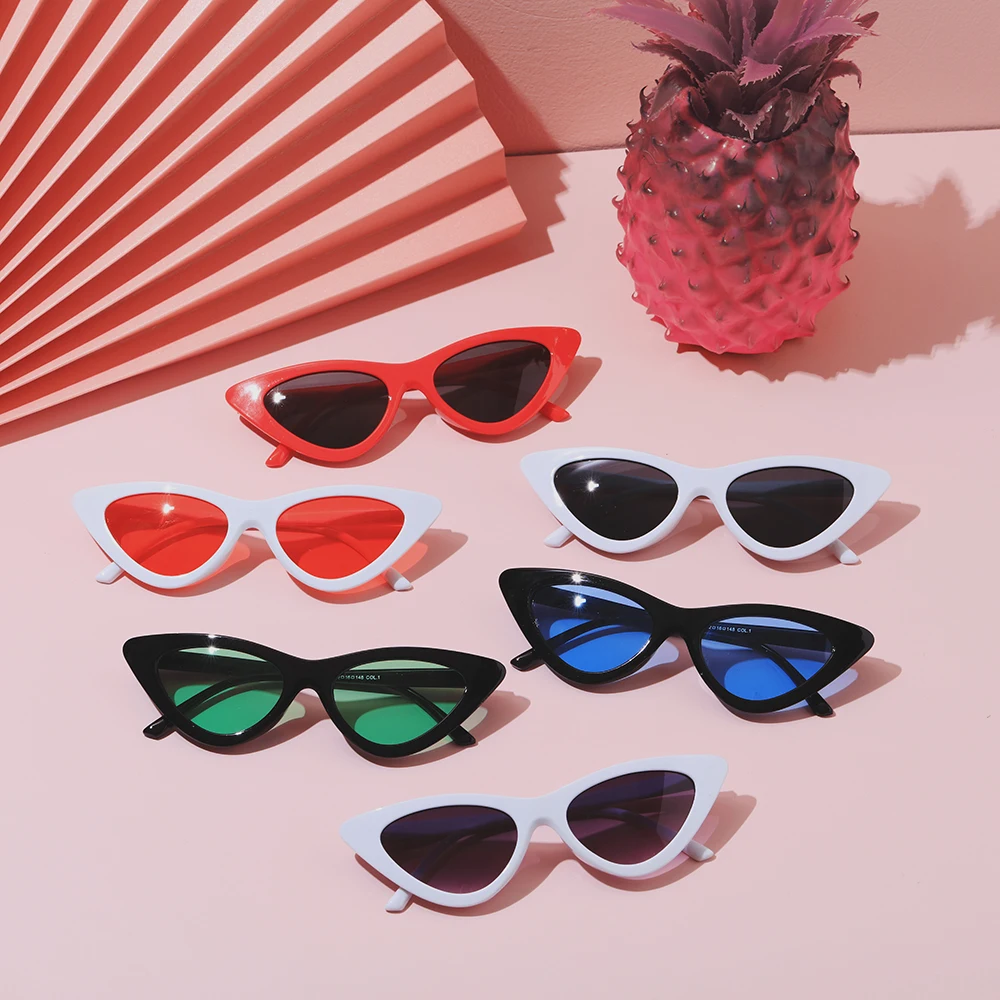 big cat eye sunglasses 2021 Sexy Vintage Cat Eye Sunglasses Black Small Triangle Sun Glasses Female Lens Shades Resin Outdoor Streetwear Eyewear UV400 square sunglasses