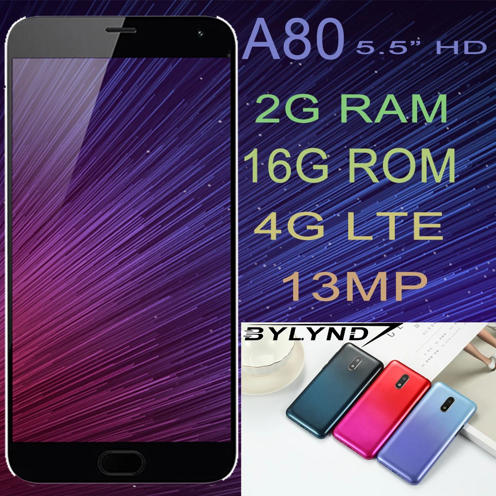 A80 4G LTE восьмиядерный смартфон 2 грамма 16 Гб rom 5 &quotбольшой экран 13 МП android Мобильные