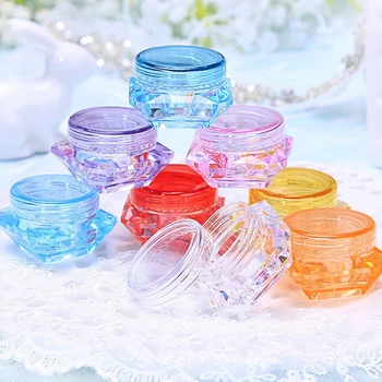

5g Cosmetic Jar 1/3/5 PCS Colorful Bottle Square Transparent Refillable Bottles Travel Face Cream Lotion Makeup Pot Container