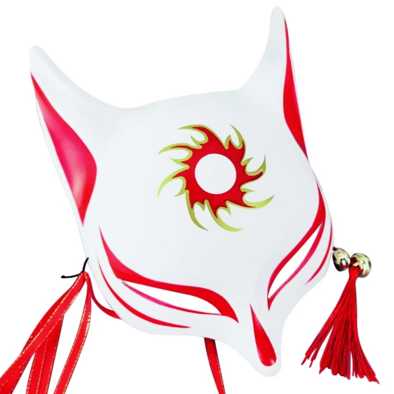 

PVC Kitsune Cosplay Full Face Hand Painted Masquerade Japanese Fox Mask Demon