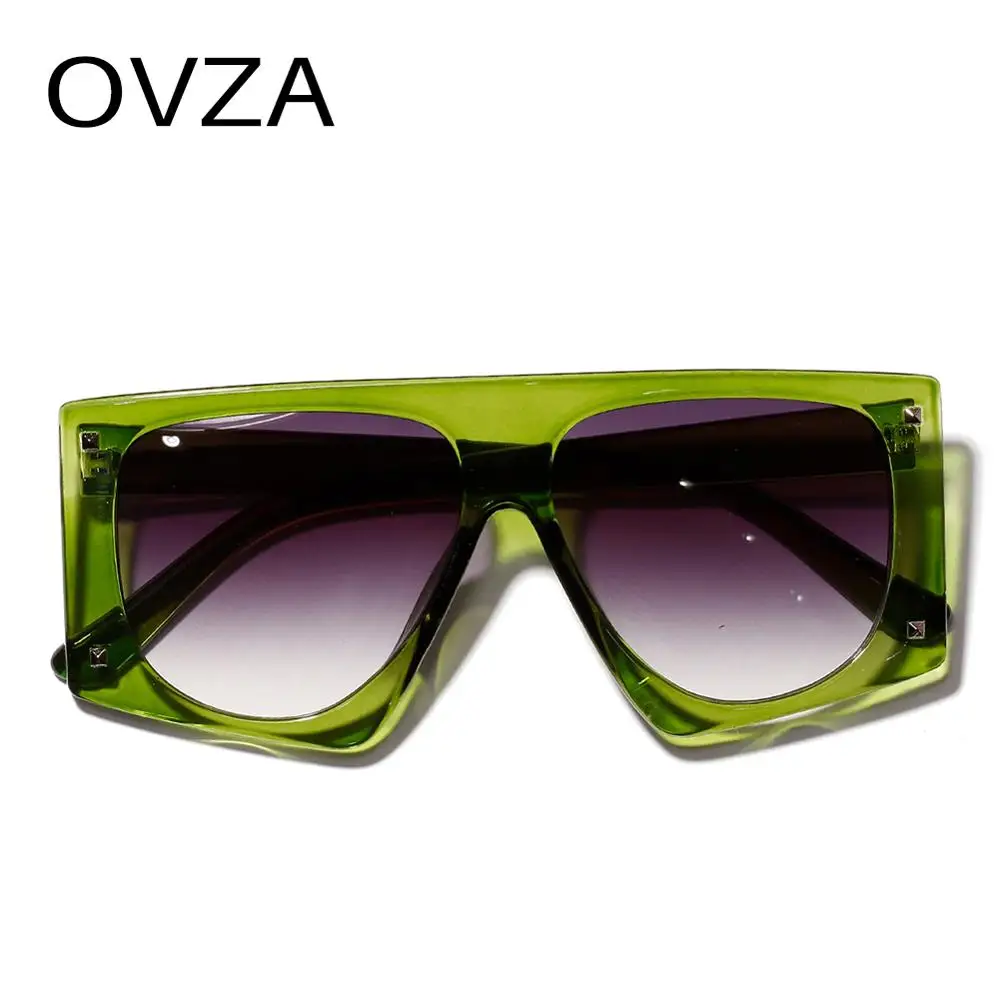 OVZA новые женские крупные солнцезащитные очки фирменные дизайнерские модные большие солнцезащитные очки мужские панк крутые очки прямоугольные S1020