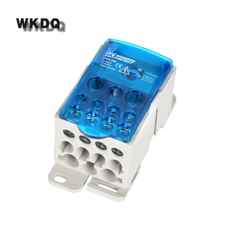 UKK250A Din Rail распределительная коробка один в несколько клеммные блоки