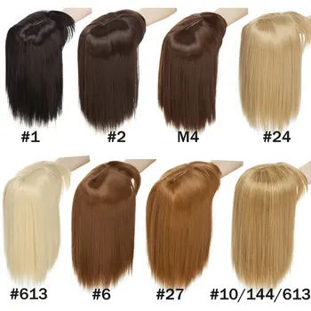 S-noilite 10inch 4*2 toupee hair extension Synthetic clip in topper hair with bangs straight top hair hairpiece for women beard 6