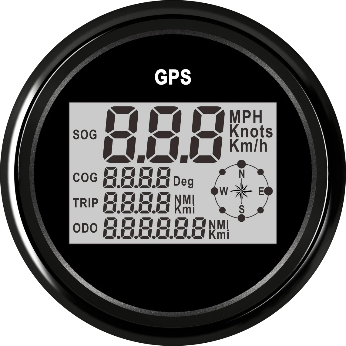 85 мм gps одометр 0-999 узлов км/ч mph 12 V/24 V lcd цифровой спидометр автомобиля с подсветкой морской яхты Мотоцикл лодка автомобиль - Цвет: GPS