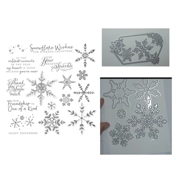 

New 2020 DIY Metal Cutting Dies and Scrapbooking For Paper Making Christmas Snowflake Embossing Card Clear Stamps Stampin Up Set