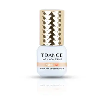 

TDANCE 5ml Hero Glue 0.5-1 Seconds Fast Drying Eyelashes extensionsGlue Pro Black Adhesive Retention 7-8 weeks