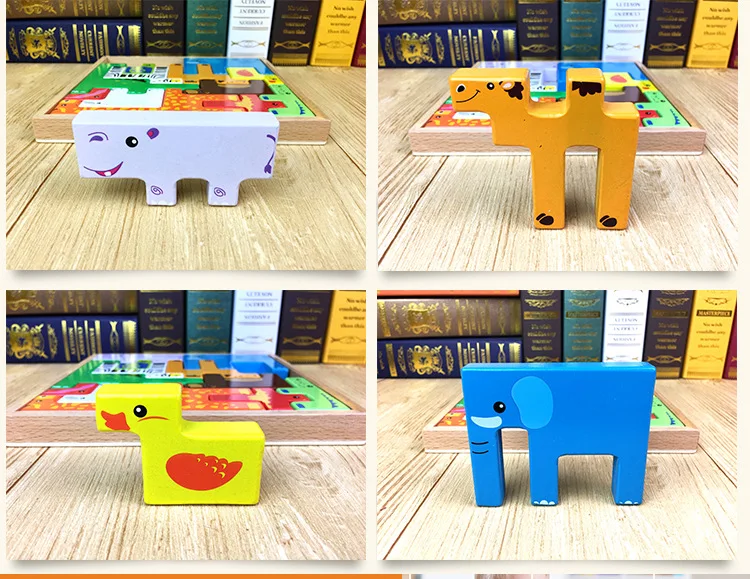 3D деревянные пазлы головоломки доска игрушки животное головоломка Танграм головоломка игрушки тетрис игра Развивающие детские игрушки деревянные подарки