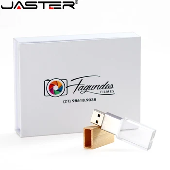 

JASTER USB 2.0 New Custom LOGO di Cristallo di Memoria Flash Drive con Scatola Regalo 4GB 8GB 16GB32GB64GB usb flash drive cute