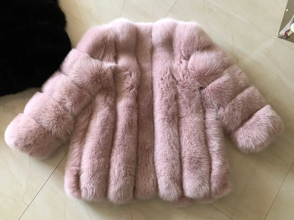 Yoloagne зимняя теплая Толстая Женская длинная куртка из натурального Лисьего меха женская шуба из натурального Лисьего меха