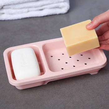 

Two Box Drain Shelf Soap Box Plastic Bathroom Waterproof Creative Soap Shelf Dish Soap Shelf Container Bathroom Accessories