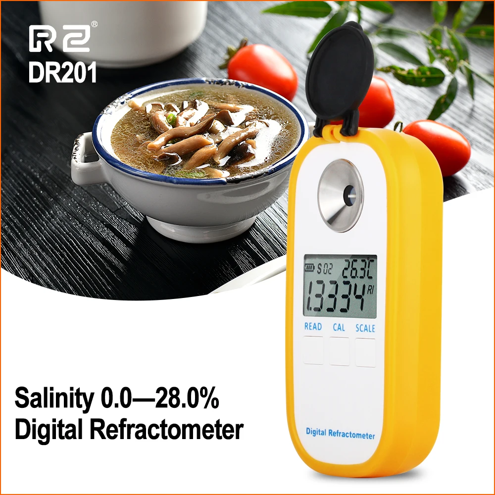 

RZ Salt Refractometer Salinity Specific Gravity Meter 0~28% Digital Refractometer Food Salt Content Tester Sodium Chloride NaCl