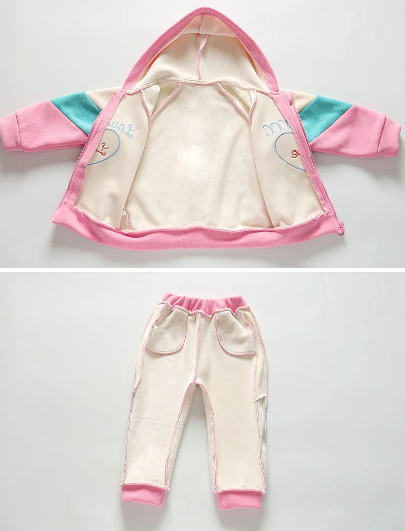 Baby Girls Cute Clothing Set Spring Fall New Children's Fashion Spliced Clothes Little Kids Color Blocking Sports Tracksuit P285