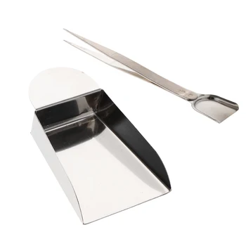 

2Pcs Stainless Steel Jewelry Tweezer With Scoop & Shovel For Gemstone Bead