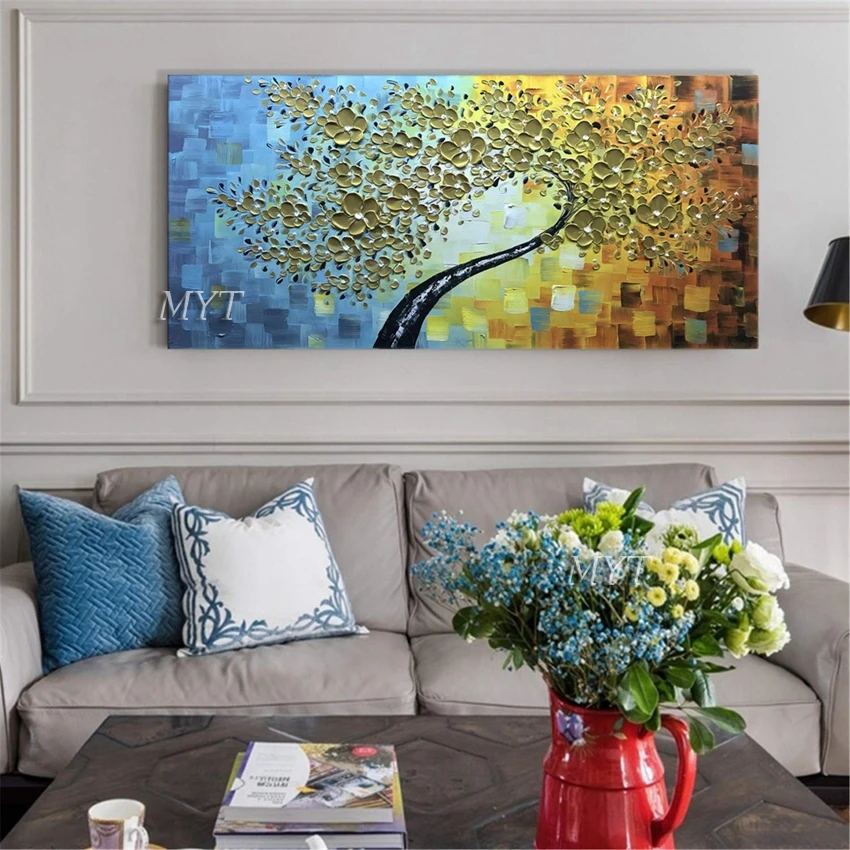 100% ручная работа высокое качество домашний декор нож цветок картина маслом