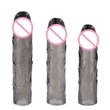 3ピース/セットsmlペニススリーブエクステンダーセックスのprodcuts男性射精遅延持続エロ大人の長期的な再利用可能なコンドーム