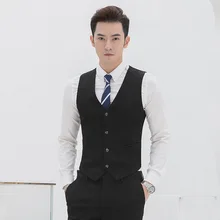 Высокое качество, Осенний приталенный костюм, жилет, мужской костюм, жилет, корейский стиль, деловая официальная одежда